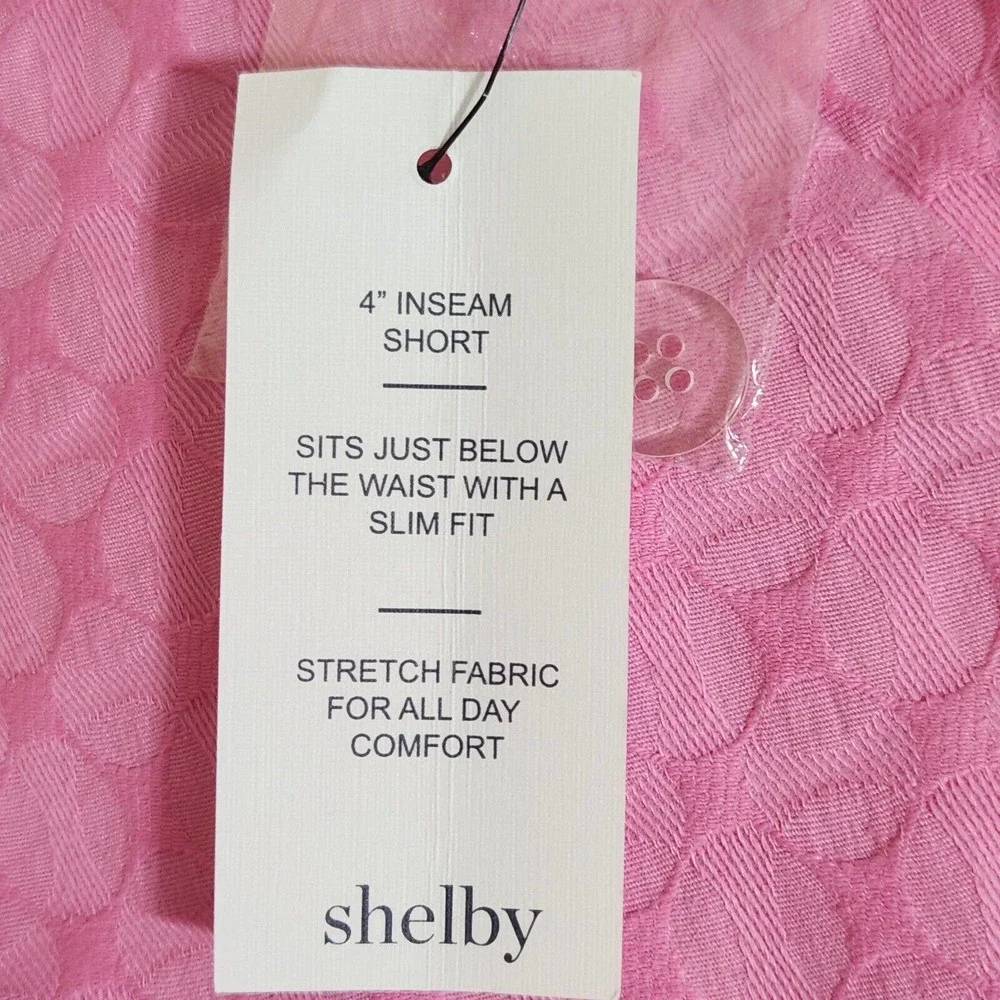 Crown & Ivy Womens Shorts Size 16 Solid Pink Barbie Shelby Scallop 4" Inseam NWT - Picture 7 of 11